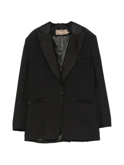 Simona Corsellini Peak-lapel Single-breasted Blazer In Black