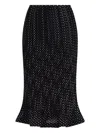 Simona Corsellini Pleated Polka-dot Midi Skirt