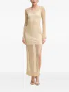 Simona Corsellini Ribbed Midi Dress In Neutral