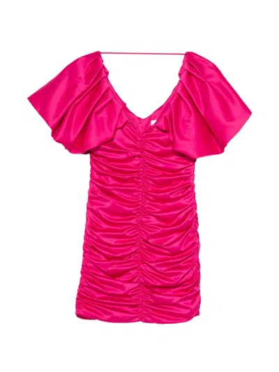 Simona Corsellini Ruched-satin Mini Dress In Pink