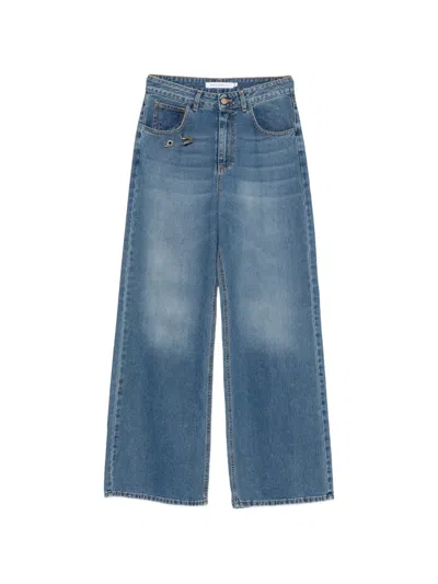 Simona Corsellini Safety-pin Wide-leg Jeans In Blue