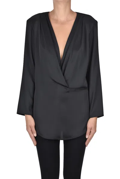 Simona Corsellini Satin Blouse In Black