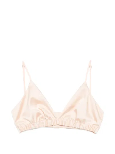 Simona Corsellini Satin Triangle-cup Top In Neutrals