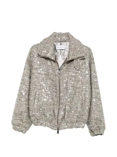 Simona Corsellini Sequin-embellished Jacket In Neutral