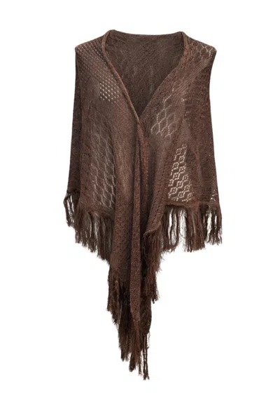 Simona Corsellini Shawl Woman  In Brown