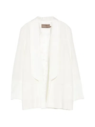Simona Corsellini Shawl-lapel Blazer In White
