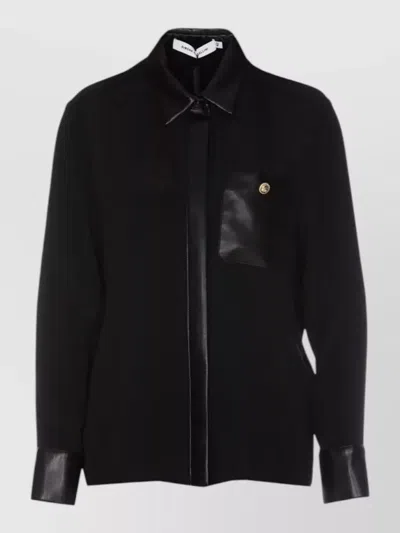 Simona Corsellini Shirt Long Sleeves Collared Neck Front Pocket In Black