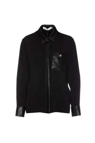 Simona Corsellini Silk-blend Shirt With Leather Accents And Timeless Design