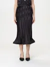Simona Corsellini Pleated Polka-dot Midi Skirt In Black