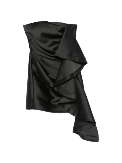 Simona Corsellini Strapless Ruffled Mini Dress In Black
