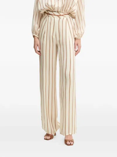 Simona Corsellini Striped Trousers In Neutral