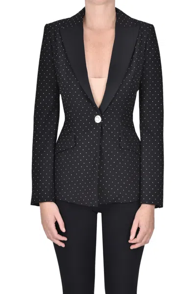 Simona Corsellini Studded Smoking Blazer In Blue