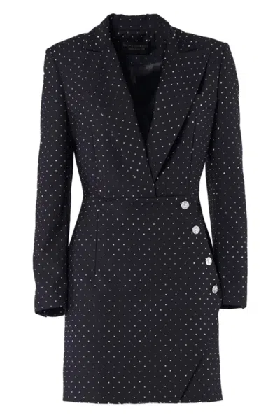 Simona Corsellini Tailored Mini Dress With Deep V-neck In Black