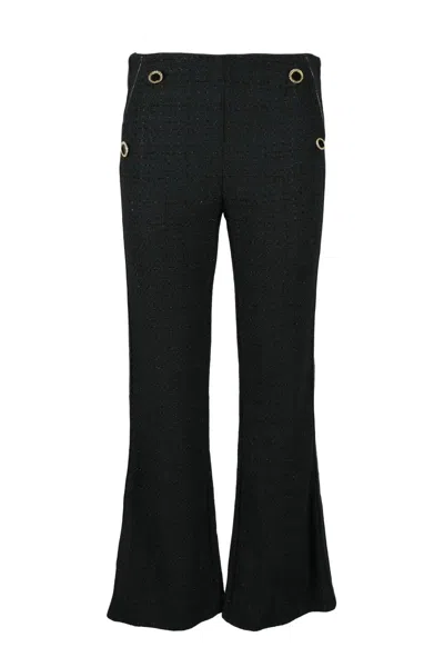Simona Corsellini Textured Flared Trousers In Black