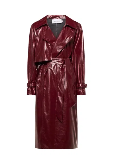 Simona Corsellini Trench Over Woman  In Vinyl In Red