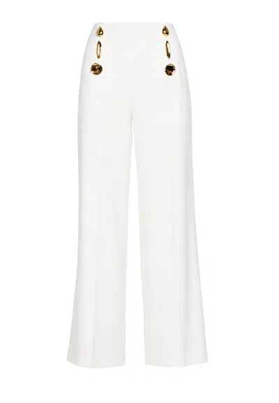 Simona Corsellini Trousers  With Gold Details In White