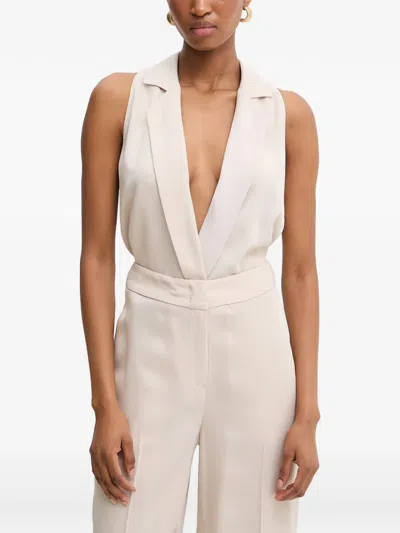Simona Corsellini V-neck Jumpsuit In Neutral