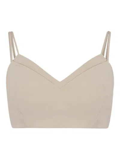 Simona Corsellini V-neckline Spaghetti-strap Top In Nude