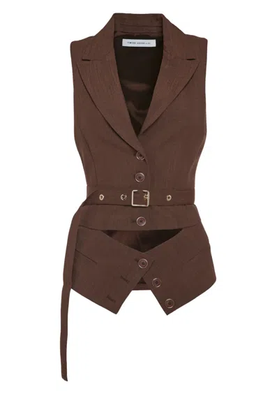 Simona Corsellini Vest  With Covered Belt In Brown