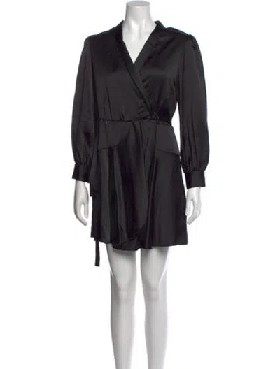Pre-owned Simona Corsellini V-neck Mini Dress W/ Tags In Black