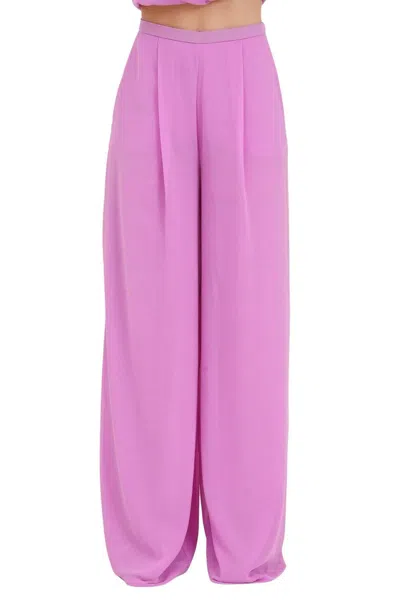 Simona Corsellini Wide-leg Trousers With Pleated Front In Purple