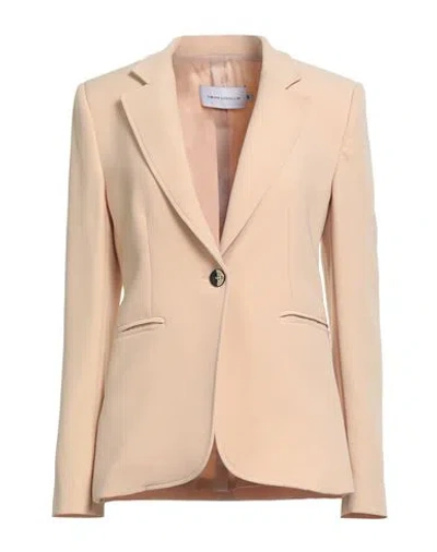 Simona Corsellini Woman Blazer Beige Size 4 Polyester, Elastane In Pink