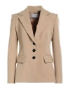 Simona Corsellini Woman Blazer Beige Size 6 Polyester, Viscose, Elastane