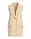 Simona Corsellini Woman Blazer Beige Size 8 Polyester, Elastane