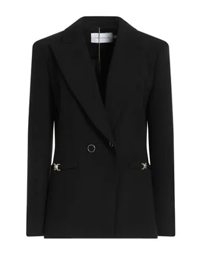 Simona Corsellini Woman Blazer Black Size 8 Polyester, Viscose, Cotton, Elastane
