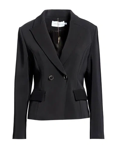 Simona Corsellini Woman Blazer Black Size 8 Viscose, Elastane In Blue