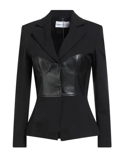 Simona Corsellini Woman Blazer Black Size 8 Viscose, Polyamide, Elastane