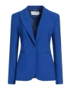 Simona Corsellini Woman Blazer Bright Blue Size 6 Polyester, Viscose, Cotton, Elastane