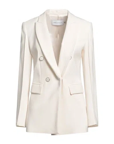 Simona Corsellini Woman Blazer Cream Size 4 Viscose, Elastane In White