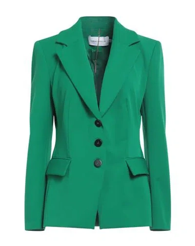 Simona Corsellini Woman Blazer Emerald Green Size 8 Polyester, Viscose, Elastane