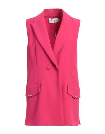 Simona Corsellini Woman Blazer Fuchsia Size 10 Polyester, Elastane In Pink