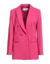 Simona Corsellini Woman Blazer Fuchsia Size 4 Viscose, Elastane In Pink