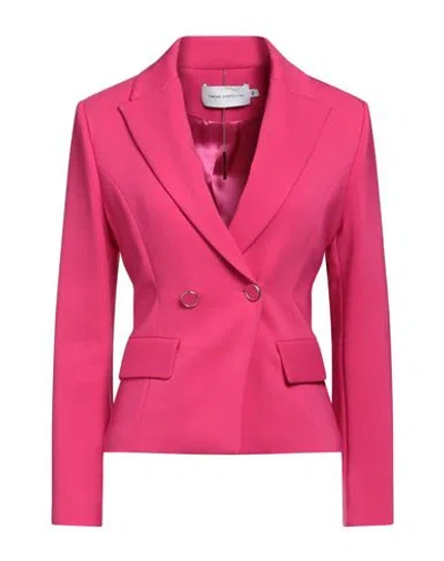 SIMONA CORSELLINI SIMONA CORSELLINI WOMAN BLAZER FUCHSIA SIZE 10 VISCOSE, ELASTANE