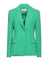 Simona Corsellini Woman Blazer Green Size 8 Polyester, Elastane