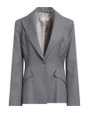 SIMONA CORSELLINI SIMONA CORSELLINI WOMAN BLAZER GREY SIZE 8 POLYESTER, VISCOSE