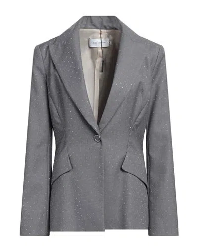 Simona Corsellini Woman Blazer Grey Size 8 Polyester, Viscose