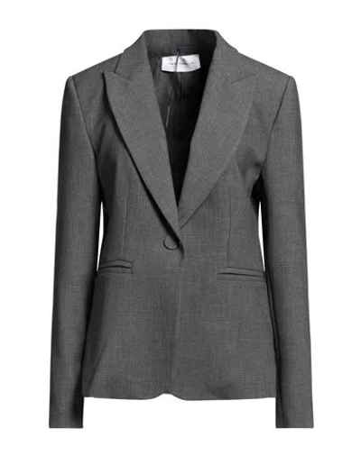 Simona Corsellini Woman Blazer Grey Size 8 Polyester, Viscose, Cotton, Elastane