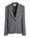 Simona Corsellini Woman Blazer Grey Size 8 Polyester, Viscose, Cotton, Elastane In Gray