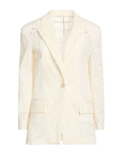 Simona Corsellini Woman Blazer Ivory Size 4 Polyamide In Neutral