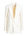 Simona Corsellini Woman Blazer Ivory Size 8 Polyester, Virgin Wool, Elastane In White