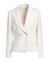 Simona Corsellini Woman Blazer Ivory Size 8 Viscose, Elastane In White