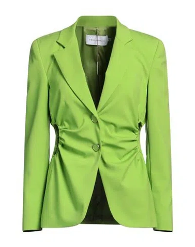 Simona Corsellini Woman Blazer Lime Green Size 4 Polyester, Viscose, Elastane