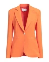 Simona Corsellini Woman Blazer Orange Size 2 Polyester, Elastane