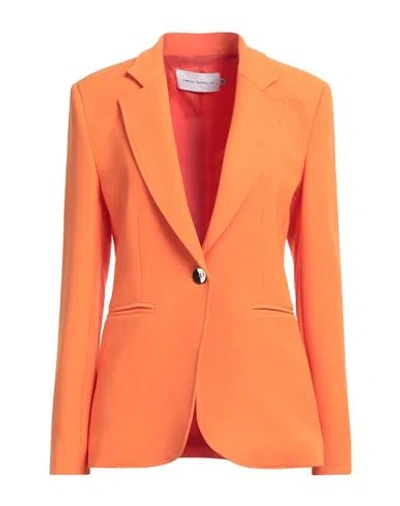 Simona Corsellini Woman Blazer Orange Size 2 Polyester, Elastane