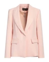 Simona Corsellini Woman Blazer Pink Size 12 Polyester In Beige