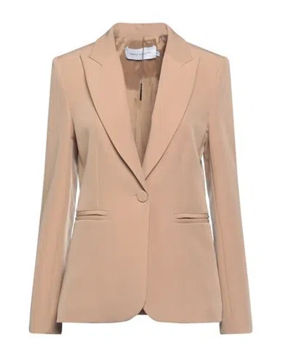 Simona Corsellini Woman Blazer Sand Size 6 Polyester, Elastane In Beige